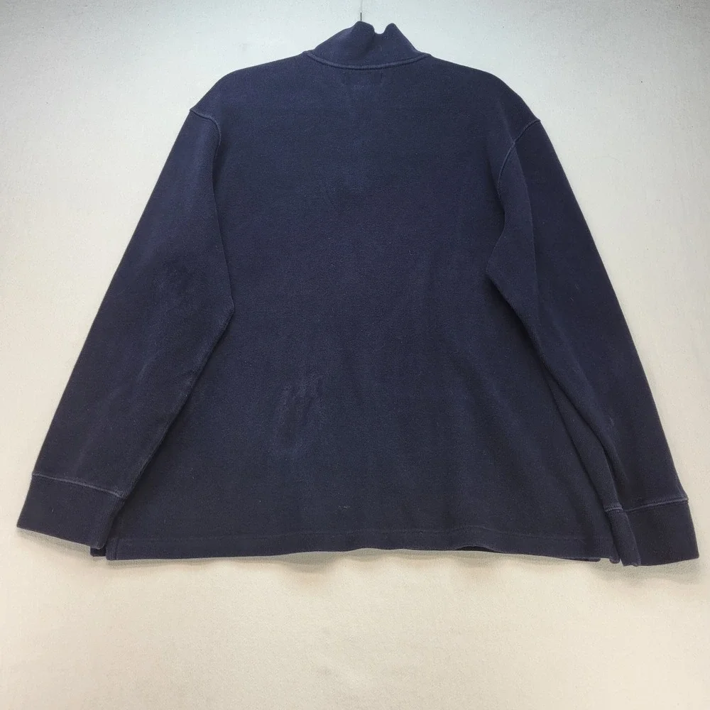 Polo Ralph Lauren Quarter Zip Pullover Mens XL Navy Blue Cotton Knit Mock Neck